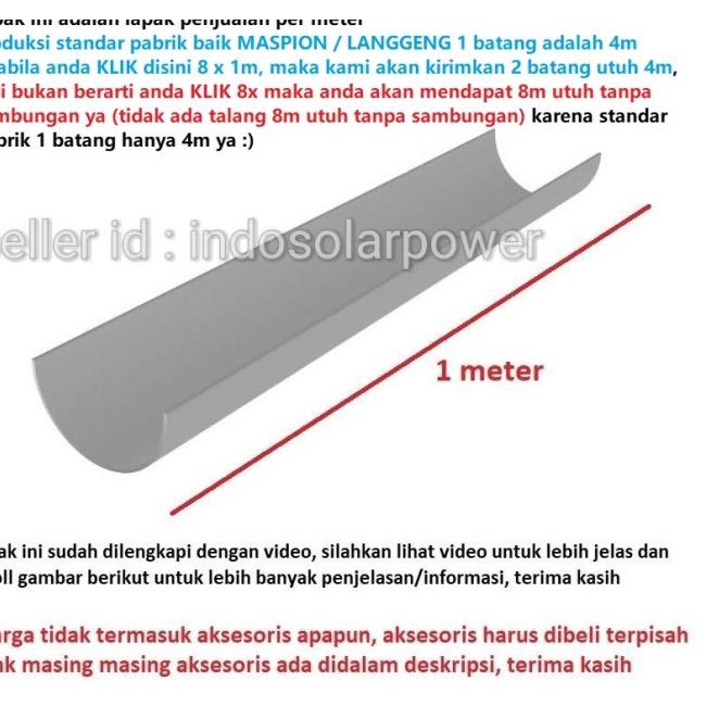 ✮ MASPION per 1 meter PVC 6" 6 inch talang air hujan atap genting rumah ➦