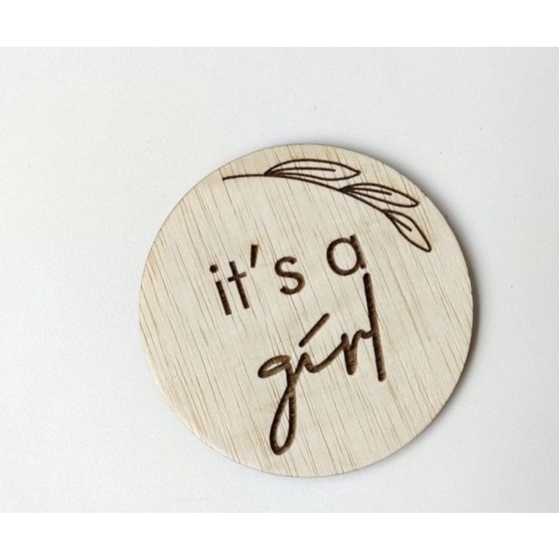 Wooden Plaque Gender Reveal Properti Foto Kekinian Untuk Baby Boy/Girl