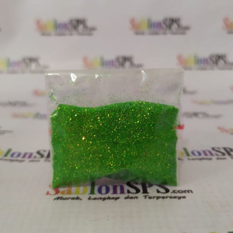 BUBUK GLITER LIGHT GREEN RAINBOW GLITTER POWDER 5gr ZIP LOCK