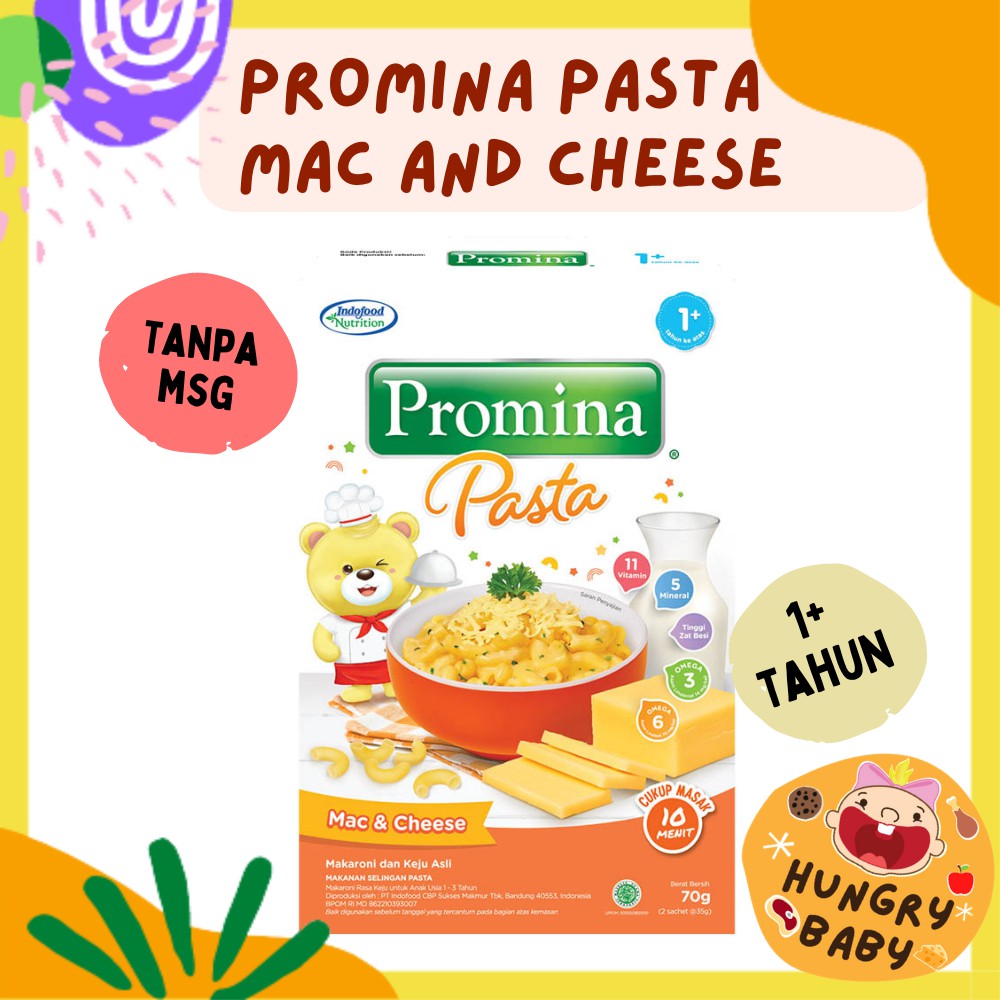 Promina Pasta Mac and Cheese 70 gram / Makaroni Keju Mac &amp; Cheese 70 g / MPASI Pasta Bayi 1 tahun+