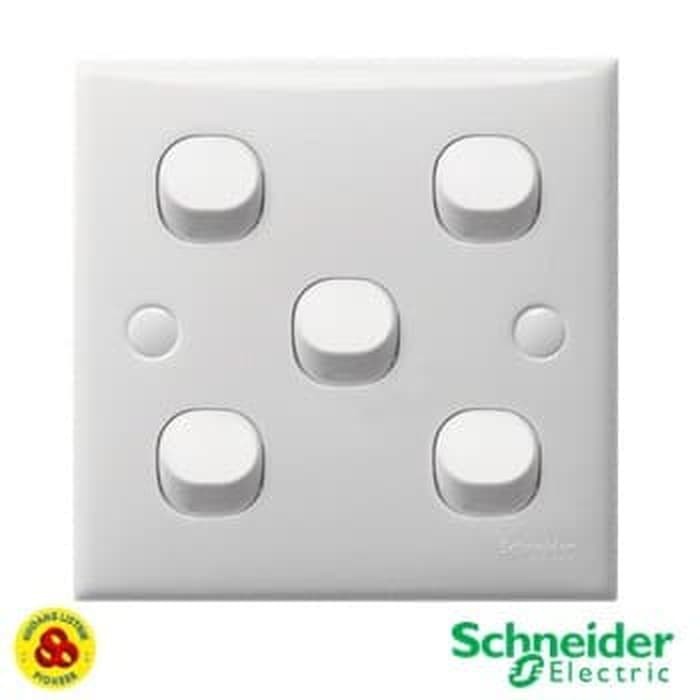 Schneider Saklar 5 Gang Classic E35_1_2AR_WE_G3 5Gang 1Way Putih