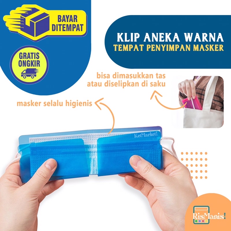 FACE MASK STORAGE CLIP - Klip Tempat Penyimpanan Masker Wajah Aneka Warna Higienis Praktis Ringan