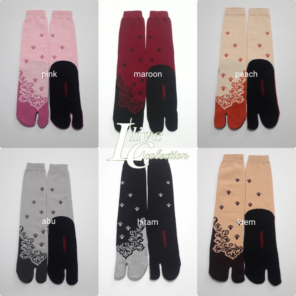 kaos kaki jempol motif wanita muslimah /bunga akar