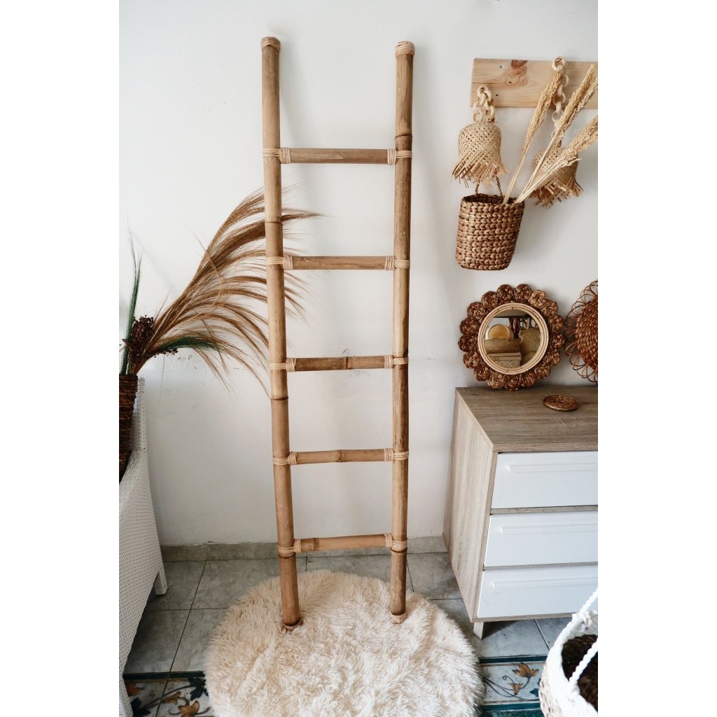 Jual Bamboo Ladder - tangga bambu - rak bambu - shelves - shelf - racks ...
