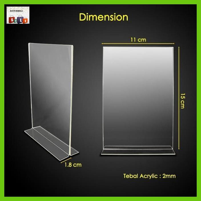 

DOCUMENTO- ACRYLIC / AKRILIK TENT CARD A6 / NO MEJA / MENU / AKRYLIK -ASLIII.
