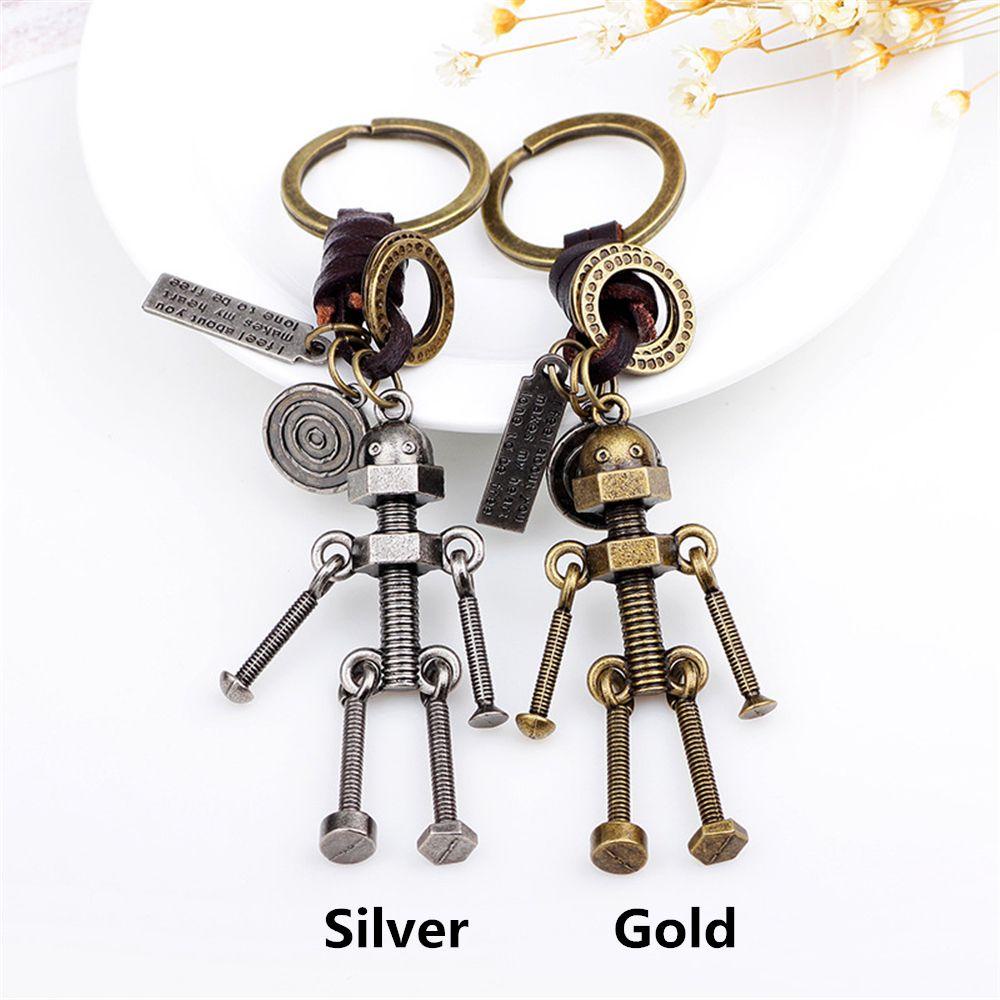 R-bunga Sekrup Robot Gantungan Kunci Perhiasan Wanita Keyring Gantungan Kunci Mobil Fashion Gothic Steampunk