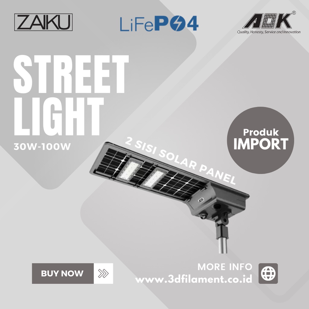 Lampu Jalan Solar Panel All in One Solar Street Light Double Sided