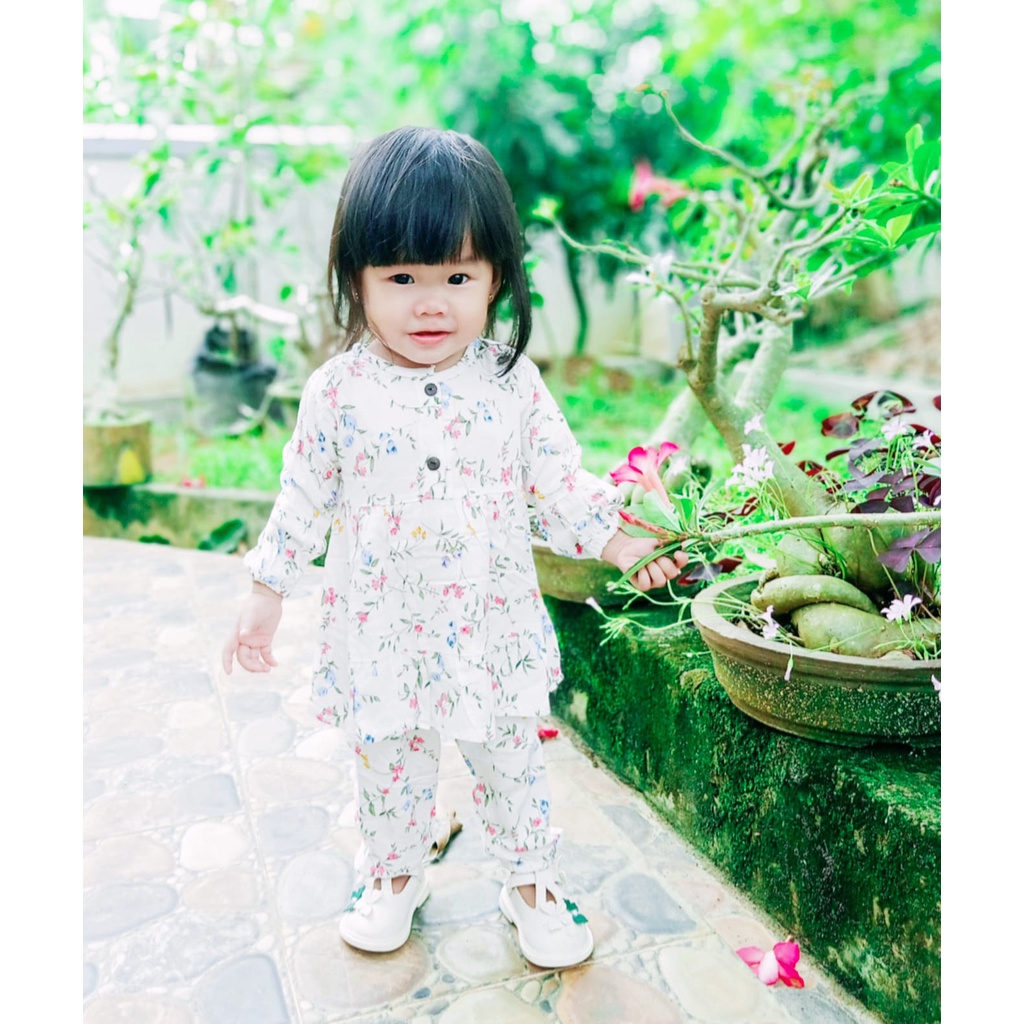 setelan oneset rayon anak balita bayi perempuan motif 1 2 3 tahun 0-12 bulan LULA / DAISY / anain ONESET RAYON SET