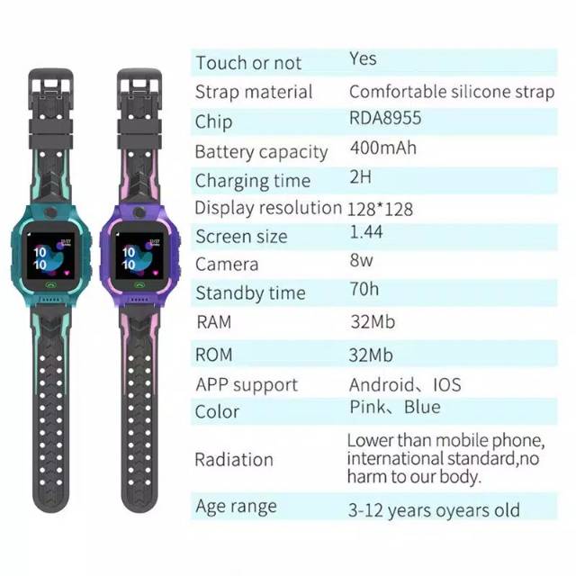 Z6 frozen Tahan Air(Bayar Ditempat) Jam Tangan Pintar Z6 Q12 GPS Bahasa Indonesia