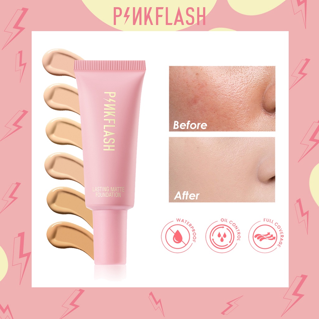 PINKFLASH OhMySelf Weightless Long Lasting All-day Tahan Air Matte Foundation 6 Colors