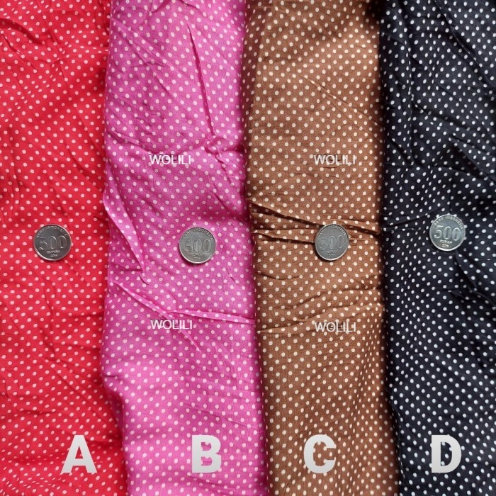 POLKADOT Kecil. Kain Katun Rayon POLKADOT mini Kain Lebar115cm - 50cm. Koleksi Kain Polkadot