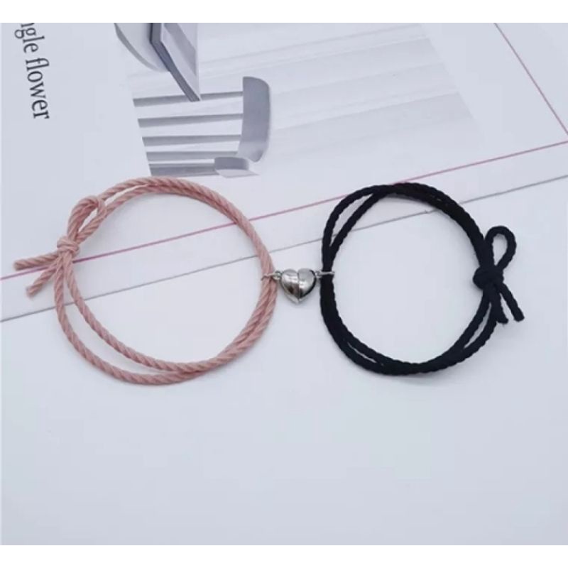 2 Pcs Gelang Couple Magnet Attract Each Other Gelang Elastis Pasangan Pria