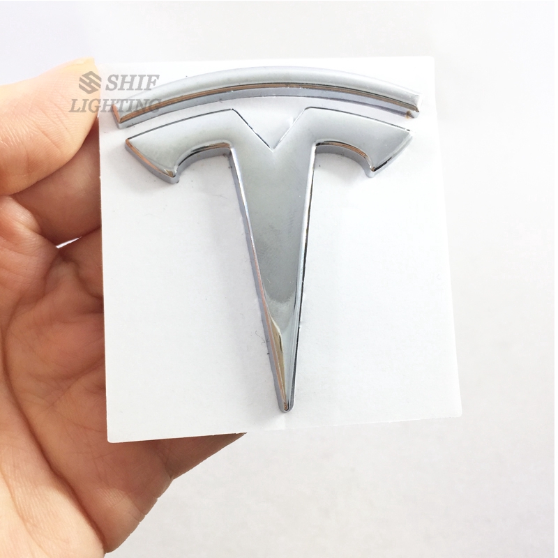 1Pc Stiker Emblem / Badge Pengganti Bahan Metal untuk Dekorasi Tesla