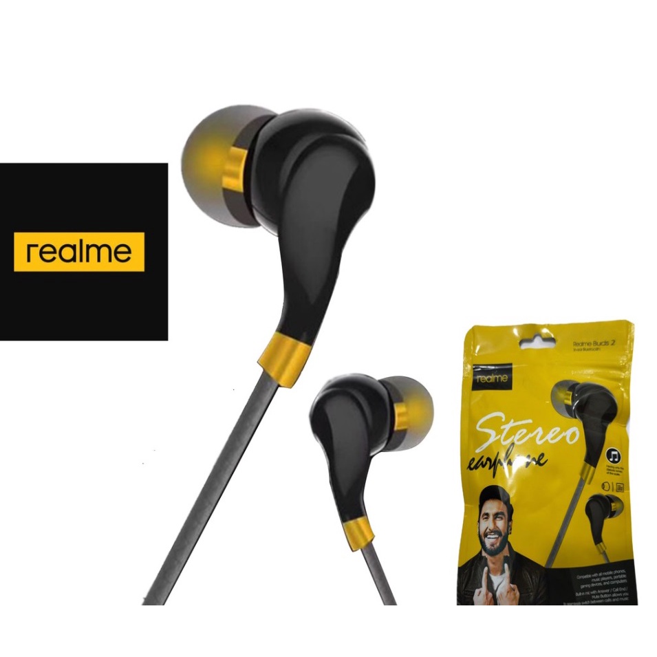 Headset Earphone Headset REALME BUDS 2 RMA101 RMA 103 RMA-101 Stereo handphone smartphone