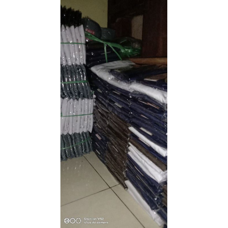 Rok Sekolah SMP SMA Rampel banyak Biru Putih Hitam Coklat Abu  S M L XL XXL Panjang Murah bahan Licin-4