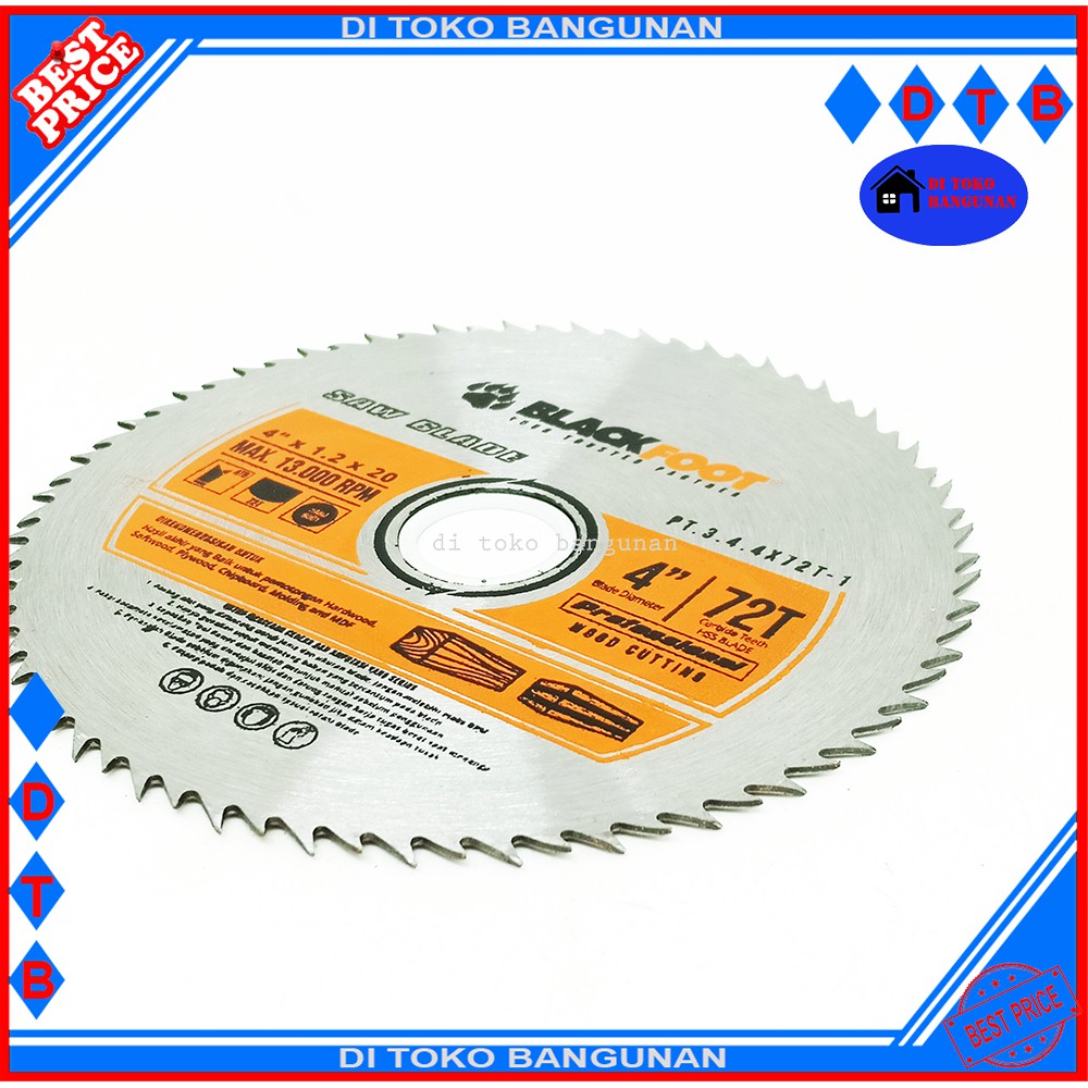 Mata Gerinda Saw Blade Blackfoot 72T - Mata Potong Kayu