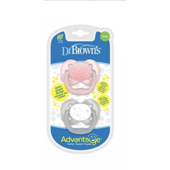 Dr.Brown Advantage Pacifier 0-6 months isi 2 / Pacifier/ Empeng bayi