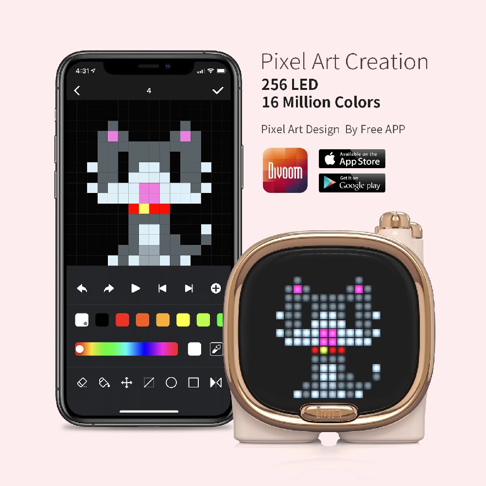 DIVOOM ZOOE - Mini Cute Bluetooth Speaker Pixel Art LED Display