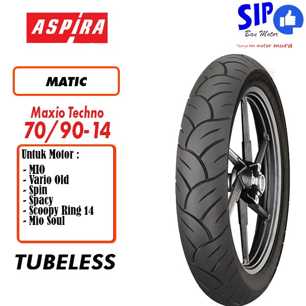 Ban motor matic Aspira Maxio Techno 70 90 14 Tubeless