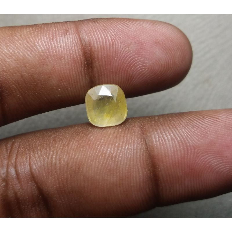 Natural Yellow Sapphire Corondum Batu Yellow Safir yakut Tanzania Dim 8x8x4