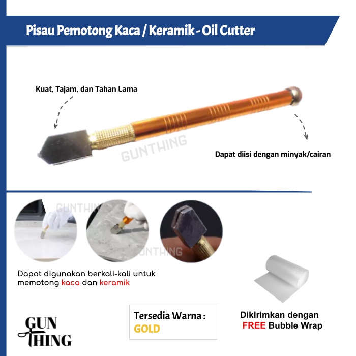 Pemotong Kaca Keramik / Pisau Potong Kaca Minyak - Oil Glass Cutter