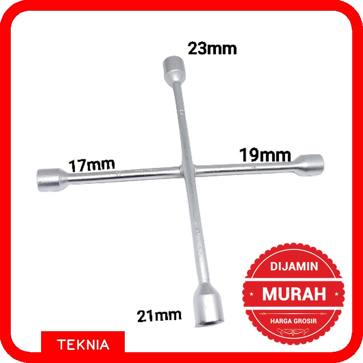 Kunci Roda Palang 4 Stainless 17mm, 19mm, 21mm, 23 mm