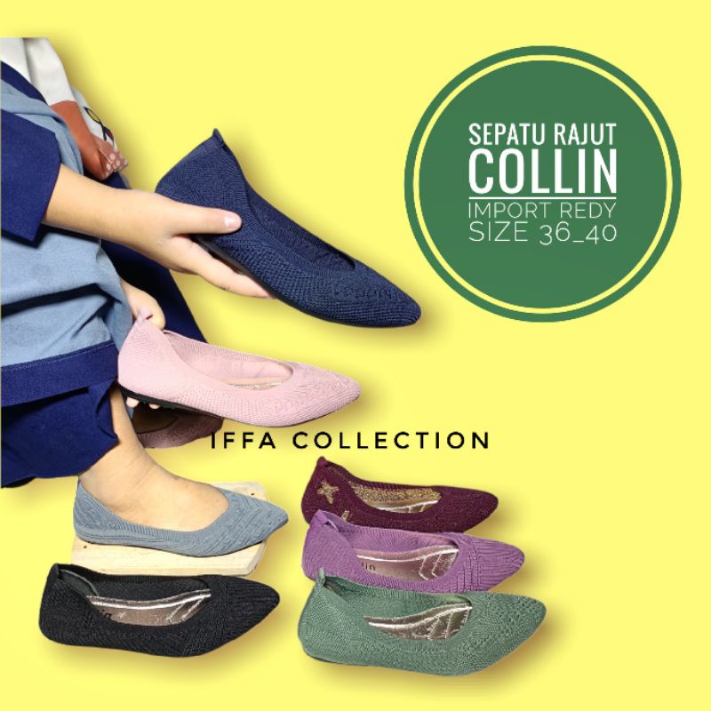 sepatu rajut collin import sol karet lentur