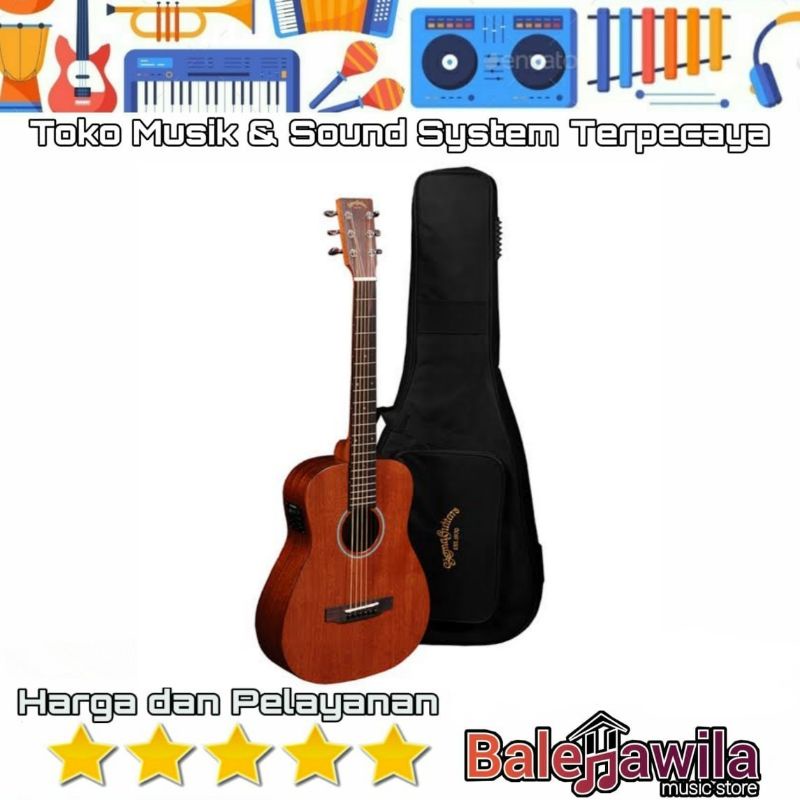 Gitar Akustik Elektrik Sigma TM-15E Travel TM 15E TM15E Plus Bag