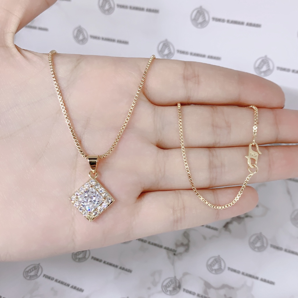 Xuping Gold Perhiasan Fashion Kalung Wanita Liontin Permata Mewah Anti Karat *42