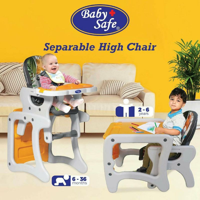 Promo Separable High Chair Baby Safe HC01 kursi makan anak bayi 2 in 1 Makassar