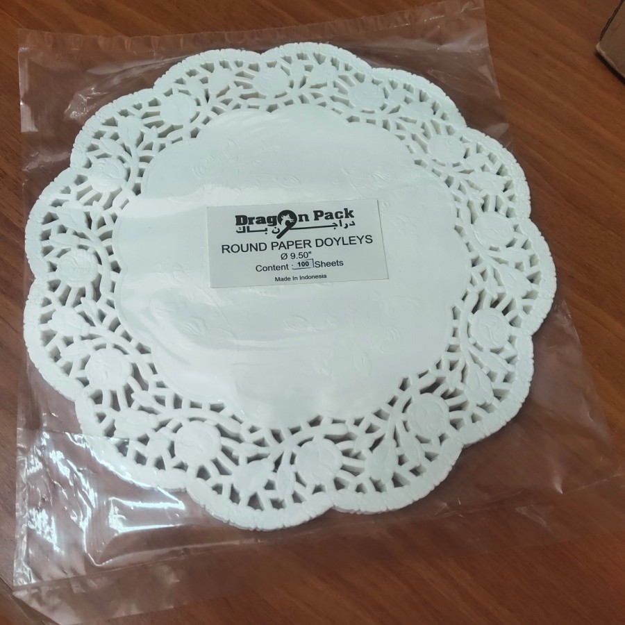 

H7Y Doilies Paper Round 9,5 inchi - Kertas Alas Renda Kue - 100 Lembar
