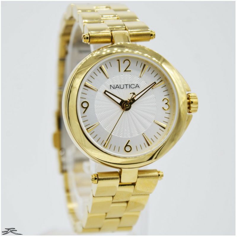 Jam Tangan Wanita Nautica NAD14001L Rantai Gold Original Murah