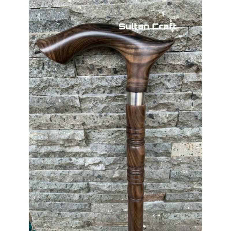 Tongkat Jalan kayu bertuah kalimosodo / Alat Bantu Jalan Kayu Langka kalimasada tongkat teken orang 