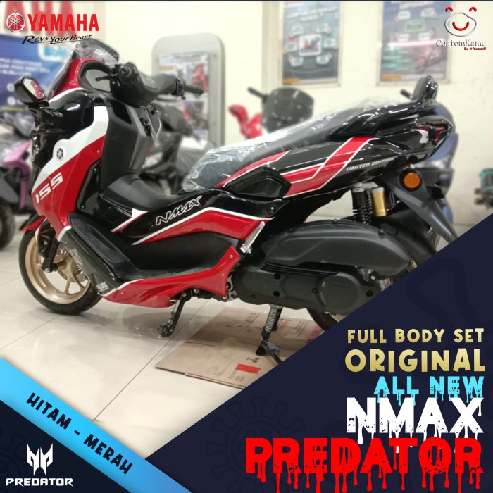 Full Body Set All New Nmax Predator 2020 - Hitam Merah Putih