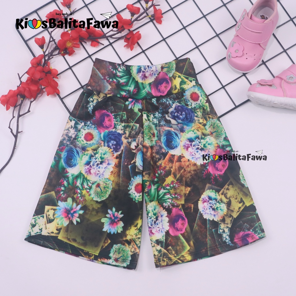 Kulot Motif Uk. 5-6 Tahun / Celana 3per4 MOTIF Anak Perempuan Batik Abstrak Salur Murah Skirt Pants