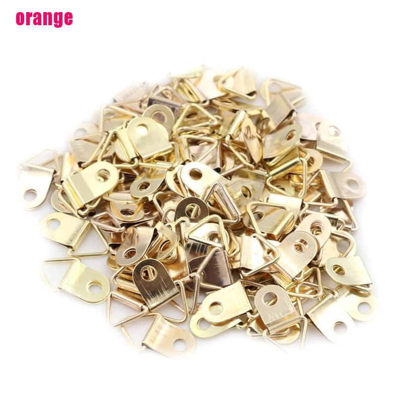 (Happy) 100pcs 10x20mm D-Ring Segitiga Gantungan Lukisan Cat Minyak