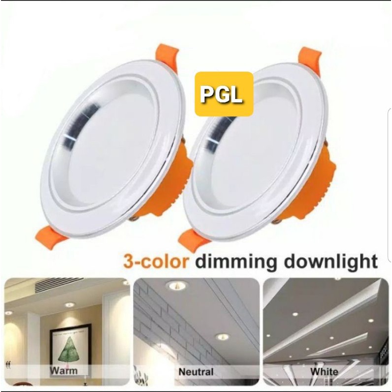 Paket 2 pcs Lampu Downlight 5 watt 3 warna emico