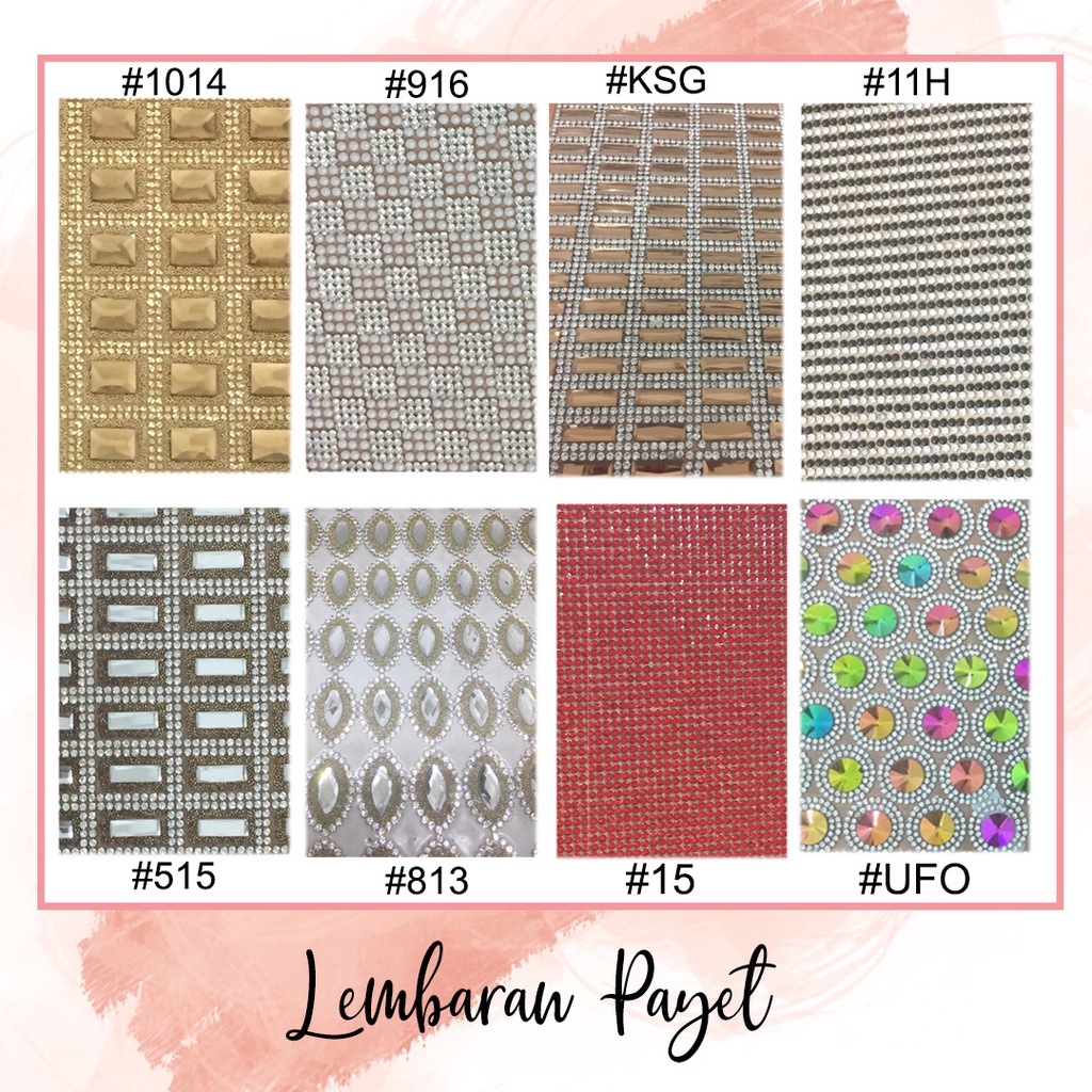 AKSESORIS PAYET KRISTAL LEMBARAN TEMPEL HOTFIX