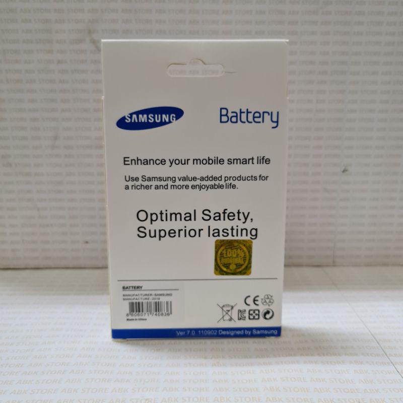 Batre Baterai Battery Samsung Galaxy S3 Mini i8190 | J1 Mini | Ace 2 i8160 | Infinite i759 | Z2 Ori