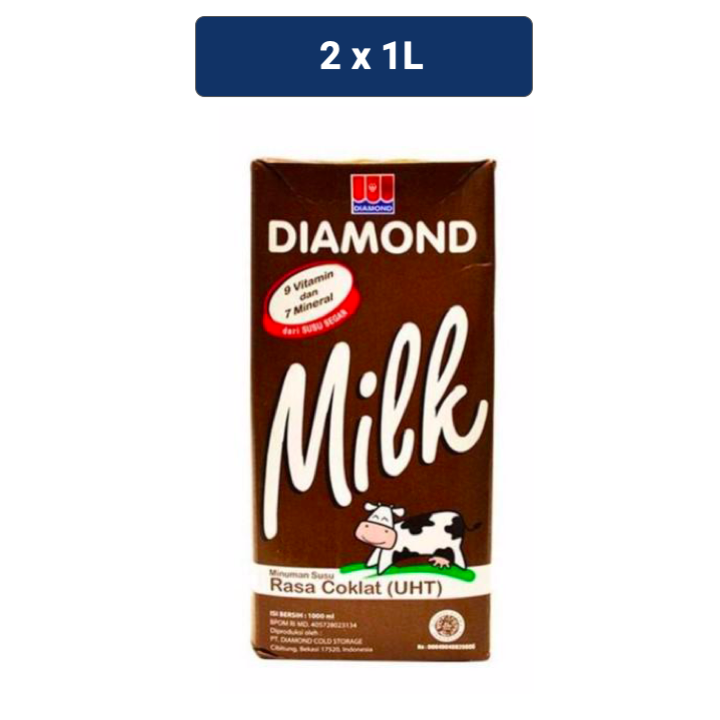 

Diamond Milk Susu UHT Cokelat 2 x 1 L