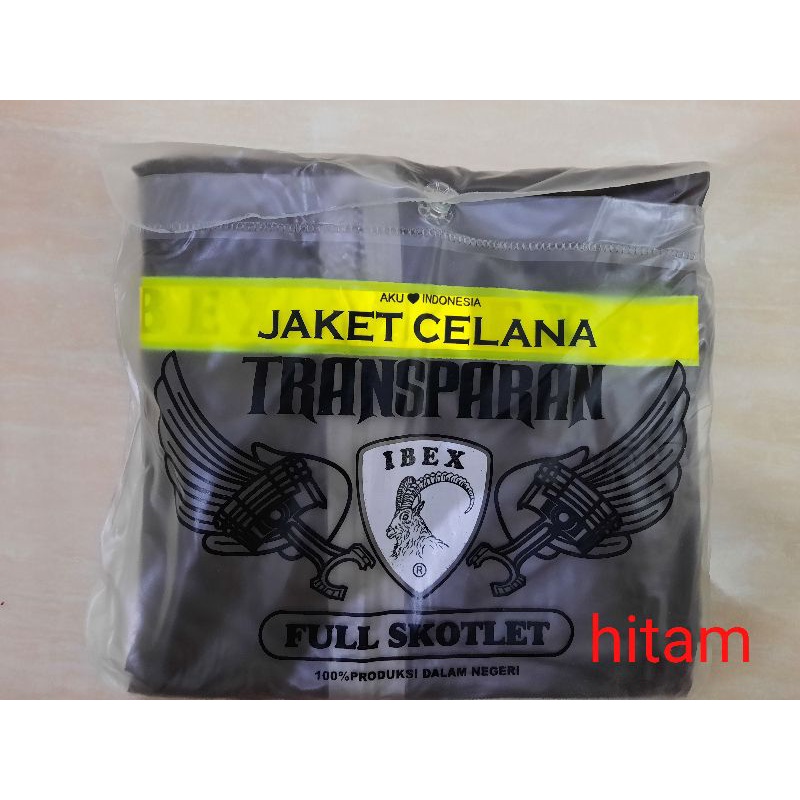 jas hujan jaket celana transparan full skotlet ibex