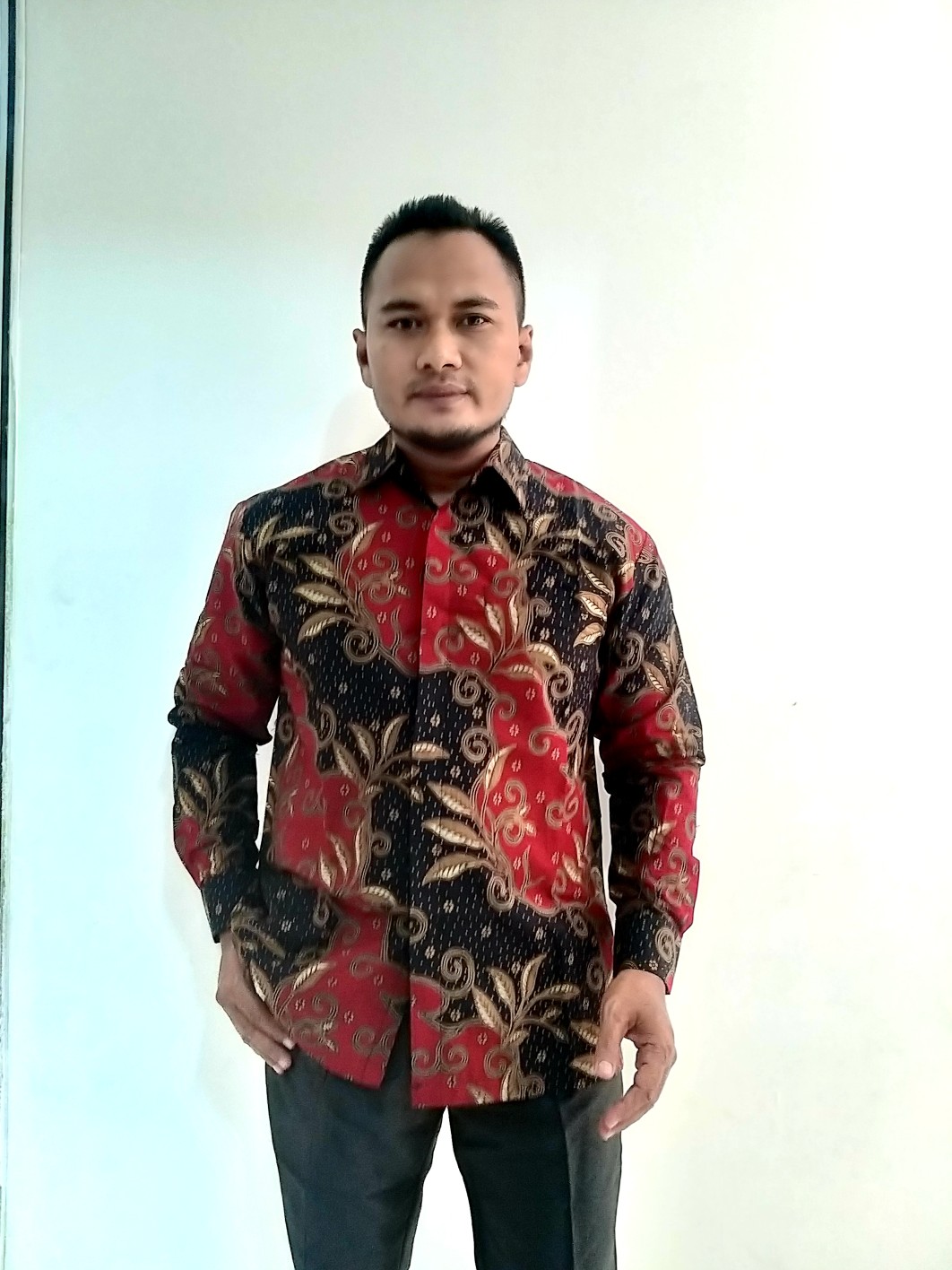 Baju Batik Pria Lapis Furing Blantongan Merah Batik Solo