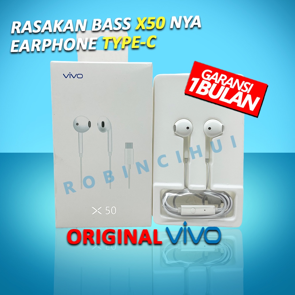 HEADSET VIVO X50 TYPE C ORIGINAL - EARPHONE VIVO TYPE C - HANDSFREE VIVO TYPE C - HEADSET TYPE C - HEADSET VIVO TYPE C