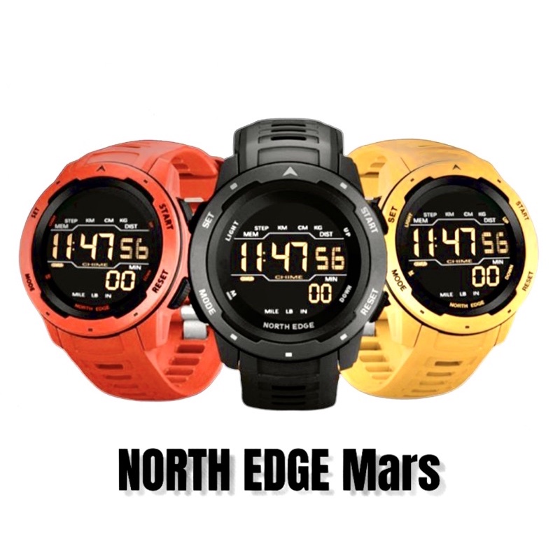 New NORTH EDGE MARS Original Sport Watch WATERPROOF 50M Outdoor Smartwatch Jam
