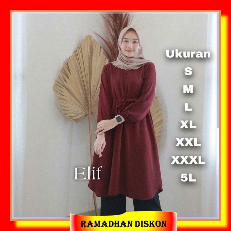Baju Tunik Wanita Dewasa Polos Kekinian Terbaru 2022 One Set Tunik Lebaran Setcel Fashion Muslimah E