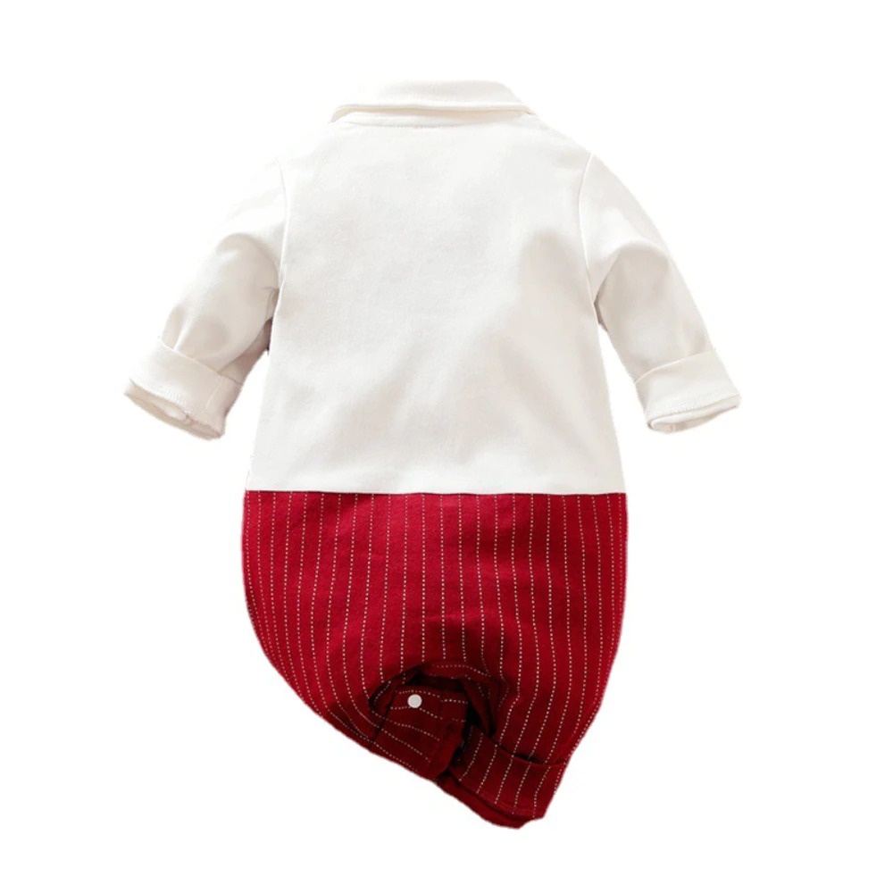 BROWNIEGROUND - Jumper bayi TUXEDO MAROON 0-2 tahun / jumper bayi lengan panjang / baju pesta bayi tuxedo bayi