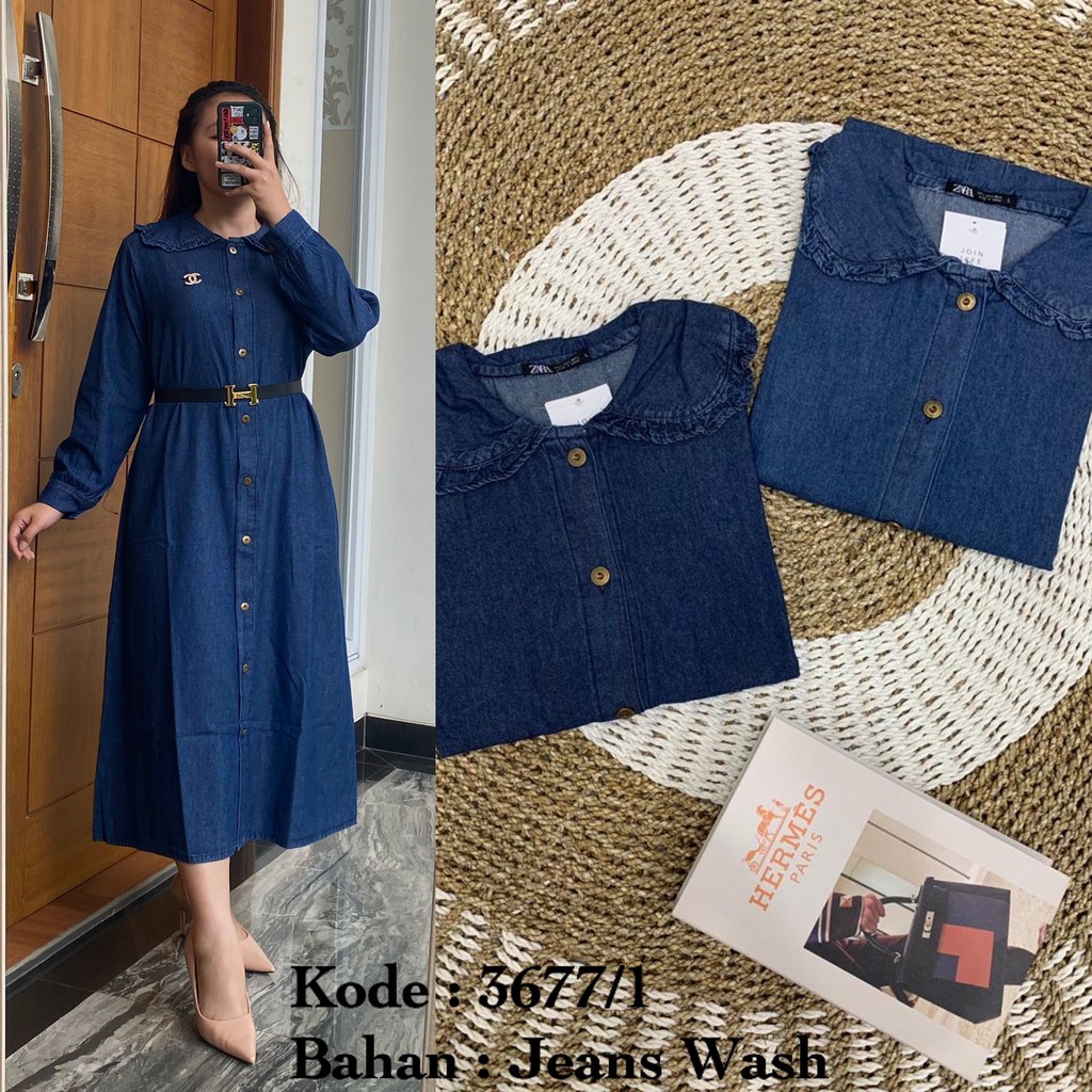 Midi Dress Jeans by Zara