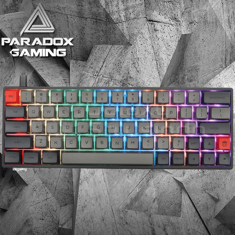 Paradox Ghost OPT64 Grey Mechanical Gaming Keyboard SK64  - Gateron Silver Switch