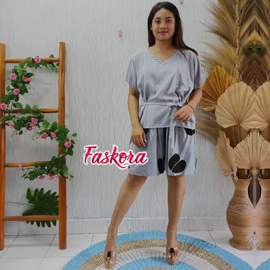 Setelan Wanita Pendek Jumbo Kekinian / Setelan Rayon Pendek Dewasa / Setelan Jumbo Pendek Motif Rump