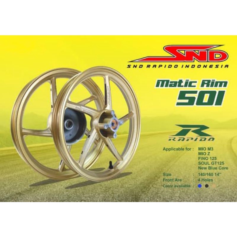 Velg SND Rapido - 501 Mio M3 Mio Z Fino 125 Soul GT 125 New blue core MATIC RIM
